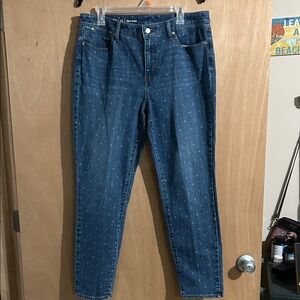 Talbots Women's Flower Patterned Straight Leg Jeans